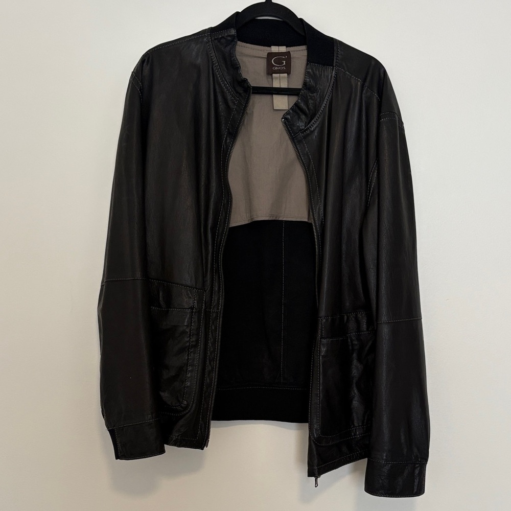 GIMO’s Black Leather Jacket- Made in Italy